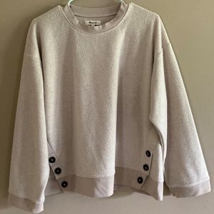 Madewell Brushed Side Button Relaxed Sweatshirt